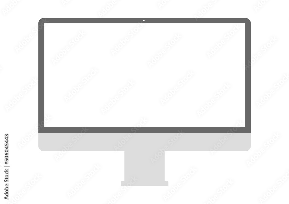 Computer display monitor empty screen mockup Computer display monitor empty screen mockup