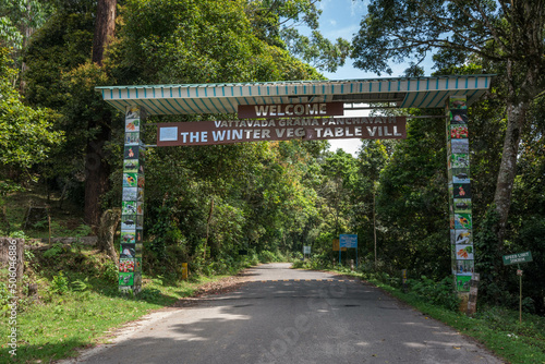 Pampadum Shola , Kerala, India - April 28, 2022: Forest views on the way from Munnar to Vattavada photo