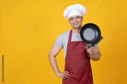 Chef cook man. Cook with fr...
