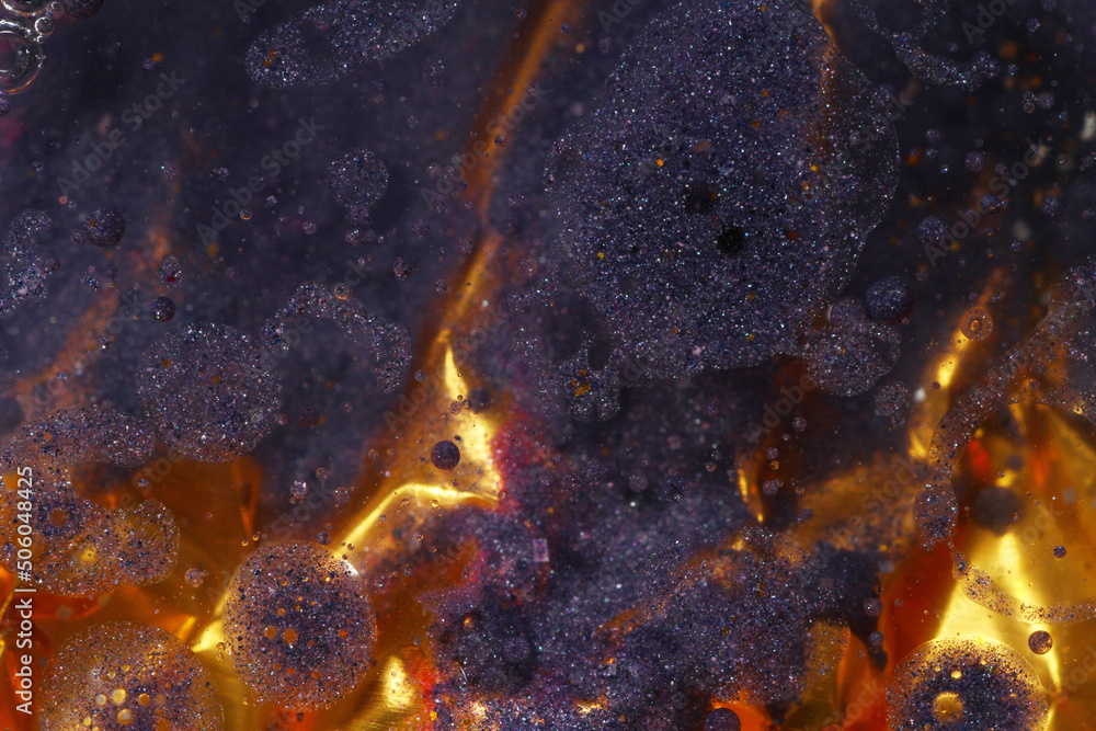 Macro texture of oil,water and soap Macro texture of oil,water and soap