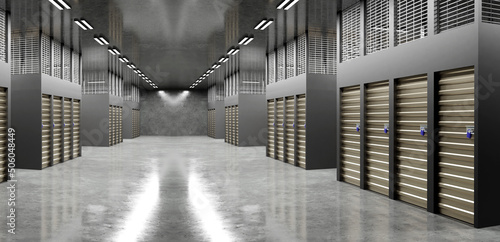 Self-storage corridor. Conc...