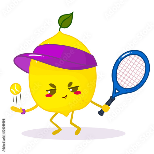 kawaii lemon character summer sticker
