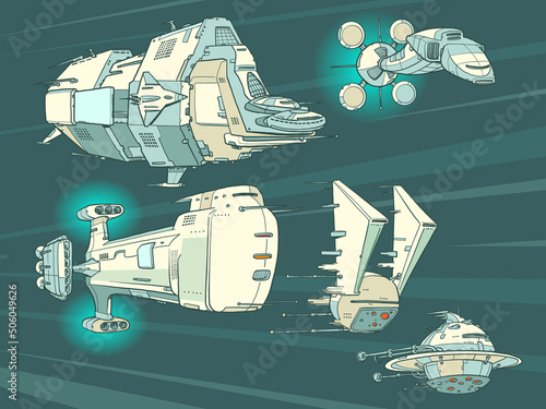 starships science fiction future, transport and military space ships