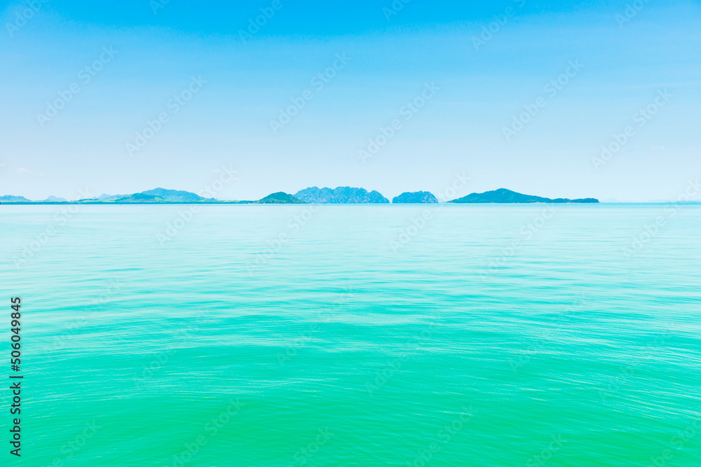 Island in blue sea