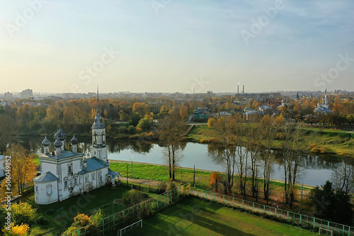 Wallpaper Mural autumn vologda kremlin, drone top view, russia religion christian church Torontodigital.ca