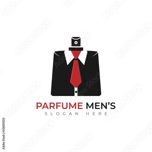 Icon of men's perfume. Stylish modern badge of men's perfume. Logotype of men's perfume 