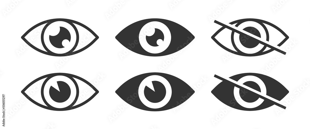 Eyes icon vector collection. Look and Vision icons. Eyes icon vector collection. Look and Vision icons.