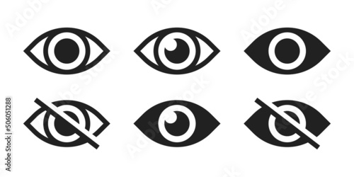 Eyes icon vector collection. Look and Vision icons.
