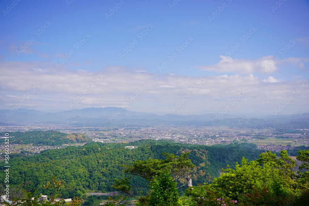山の上から見る坂祝町方面の風景