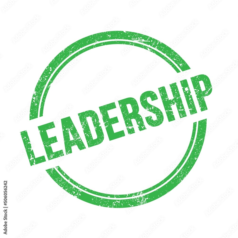 LEADERSHIP text written on green grungy round stamp. LEADERSHIP text written on green grungy round stamp.