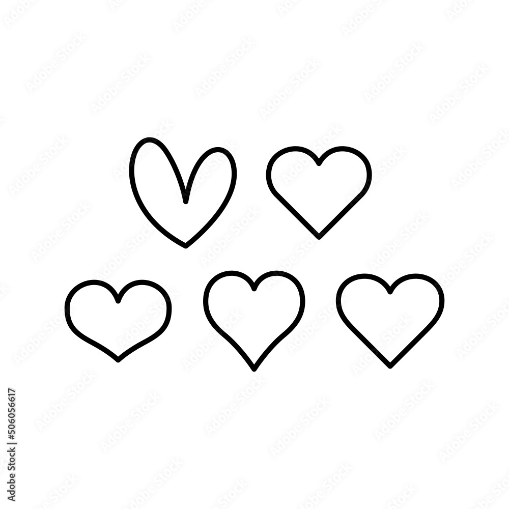 Heart Icon Set Vector Symbol Design Illustration Heart Icon Set Vector Symbol Design Illustration