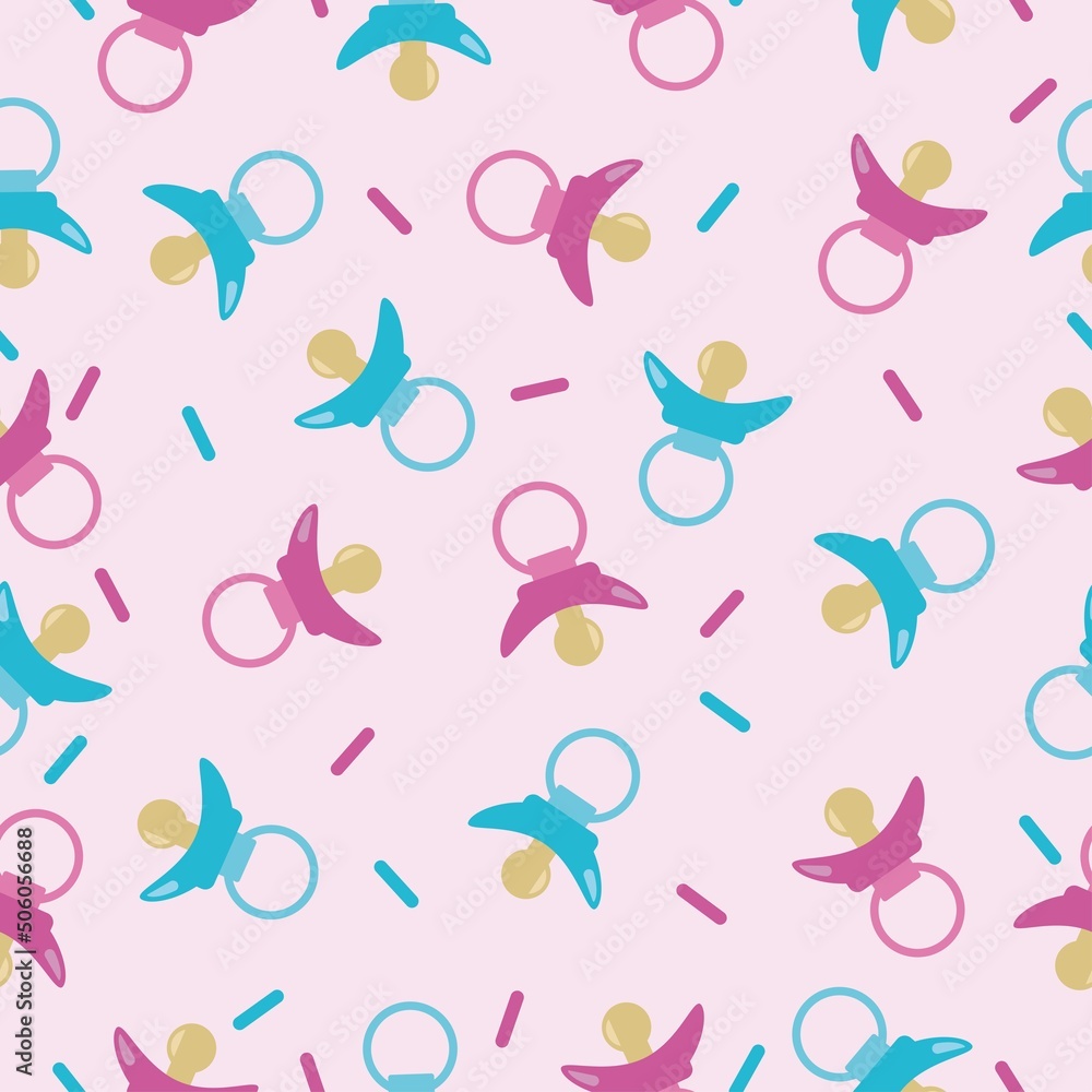 pattern pink baby items vector pattern pink baby items vector