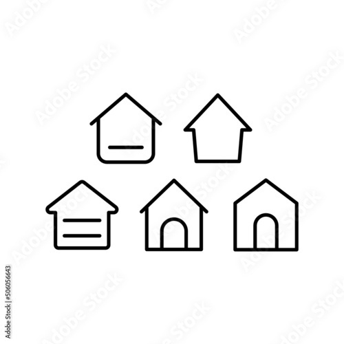 Home Icon Set Vector Symbol Design Illustration