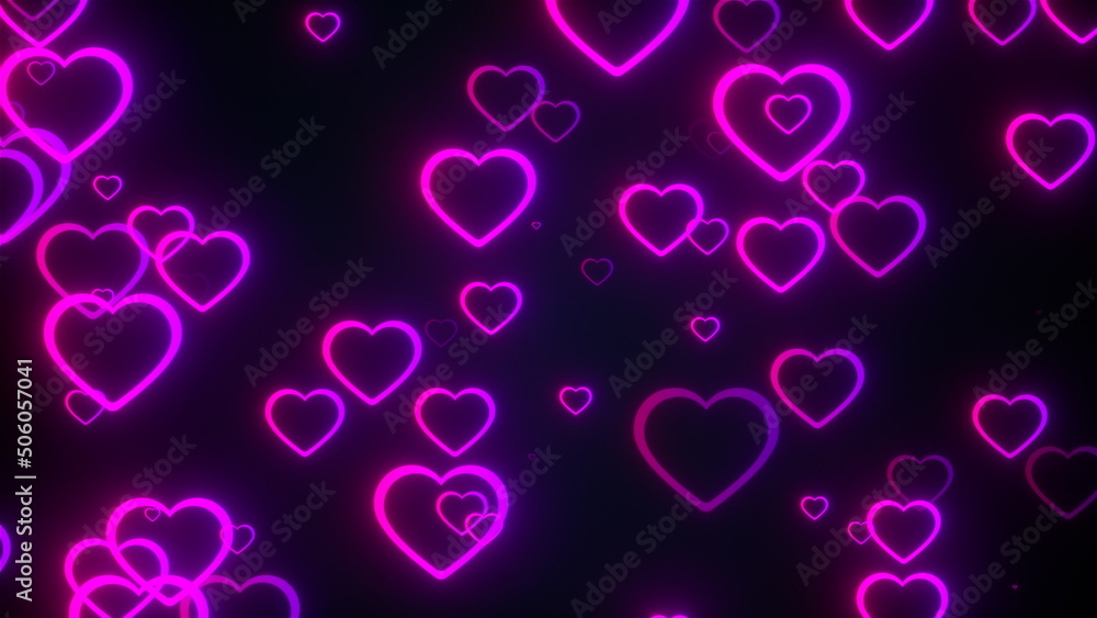 Glowing hearts icons. Computer generated 3d render Glowing hearts icons. Computer generated 3d render
