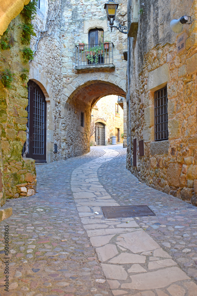 Fototapeta premium Calles de Pals, Girona Cataluña España