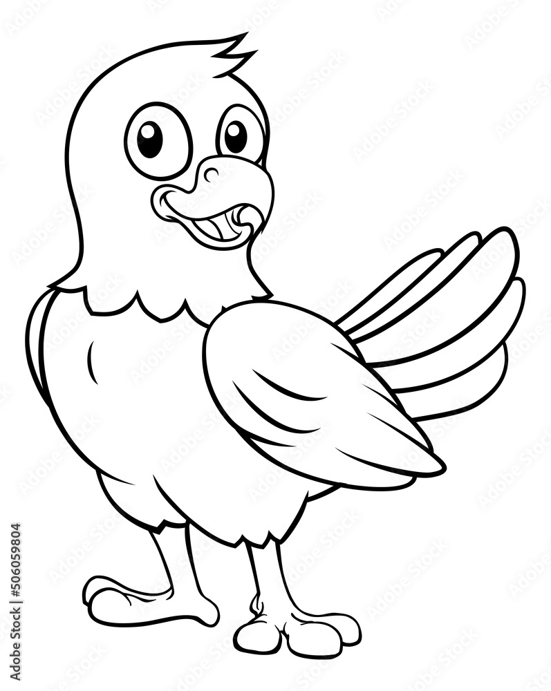 Bald Eagle Hawk Falcon Cartoon Coloring Mascot Bald Eagle Hawk Falcon Cartoon Coloring Mascot