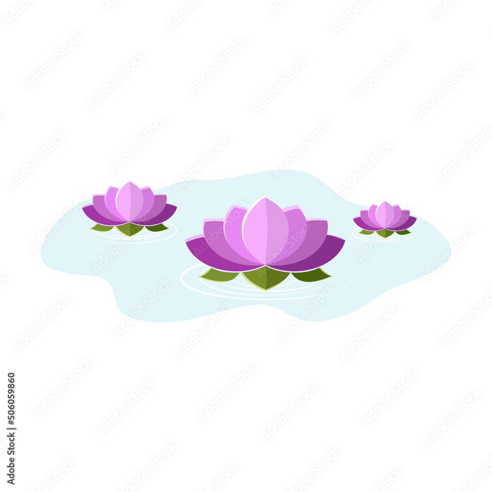 Obraz premium Lily lotus flower vector illustration