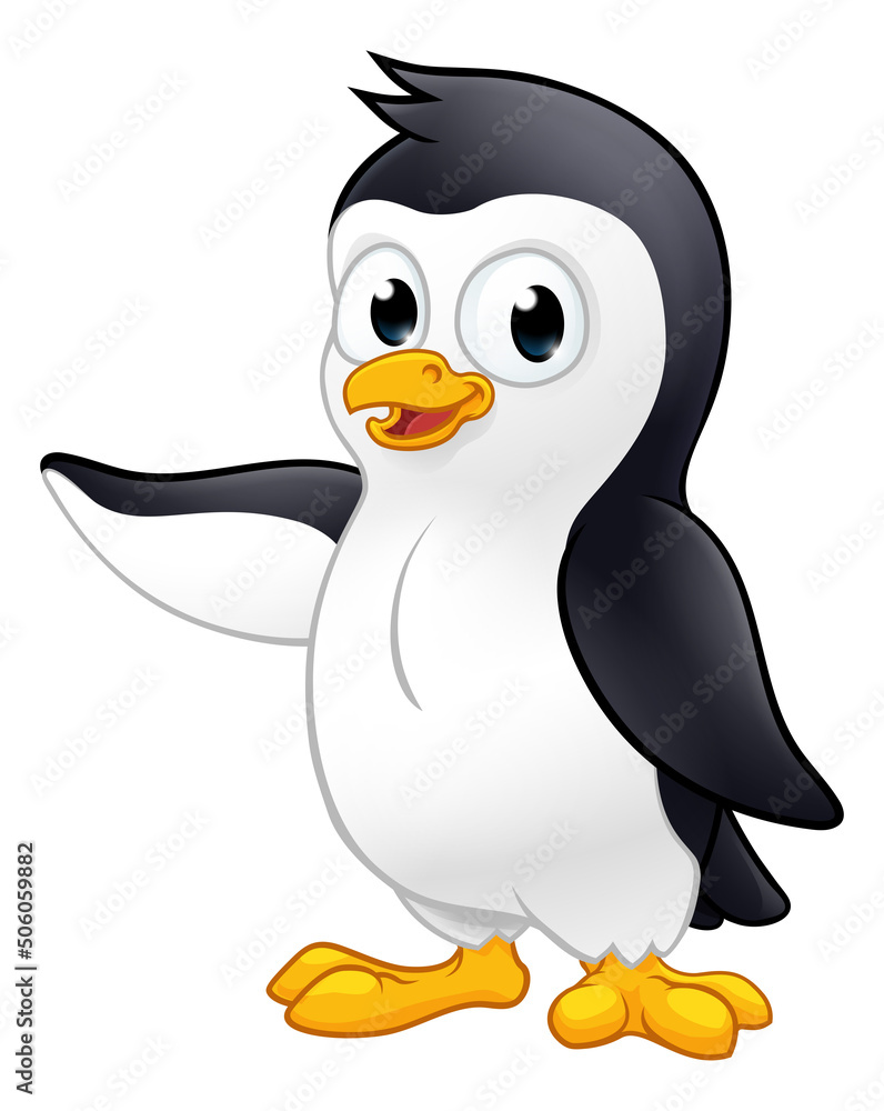 Obraz premium Penguin Bird Cute Cartoon Wildlife Mascot