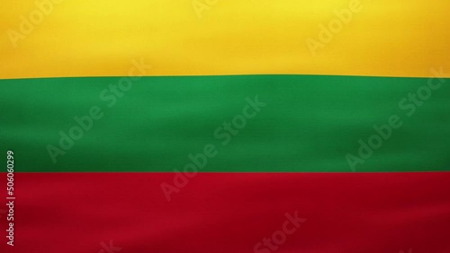 Wavy Lithuanian flag in 4K, Texture Background of Flagpole. National flag of Iceland- Loop footage for travel company, presentation, screensaver or advertising. photo