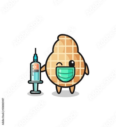 peanut mascot as vaccinator