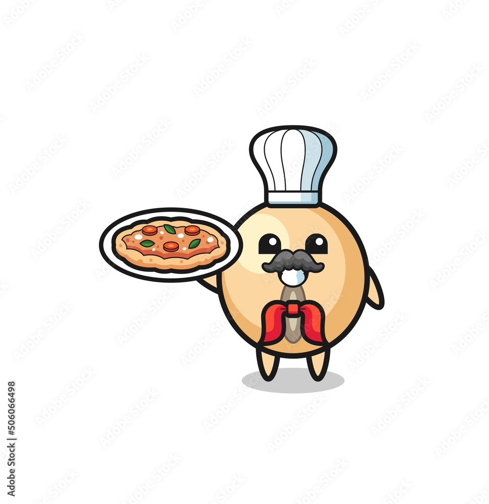 soy bean character as Italian chef mascot soy bean character as Italian chef mascot