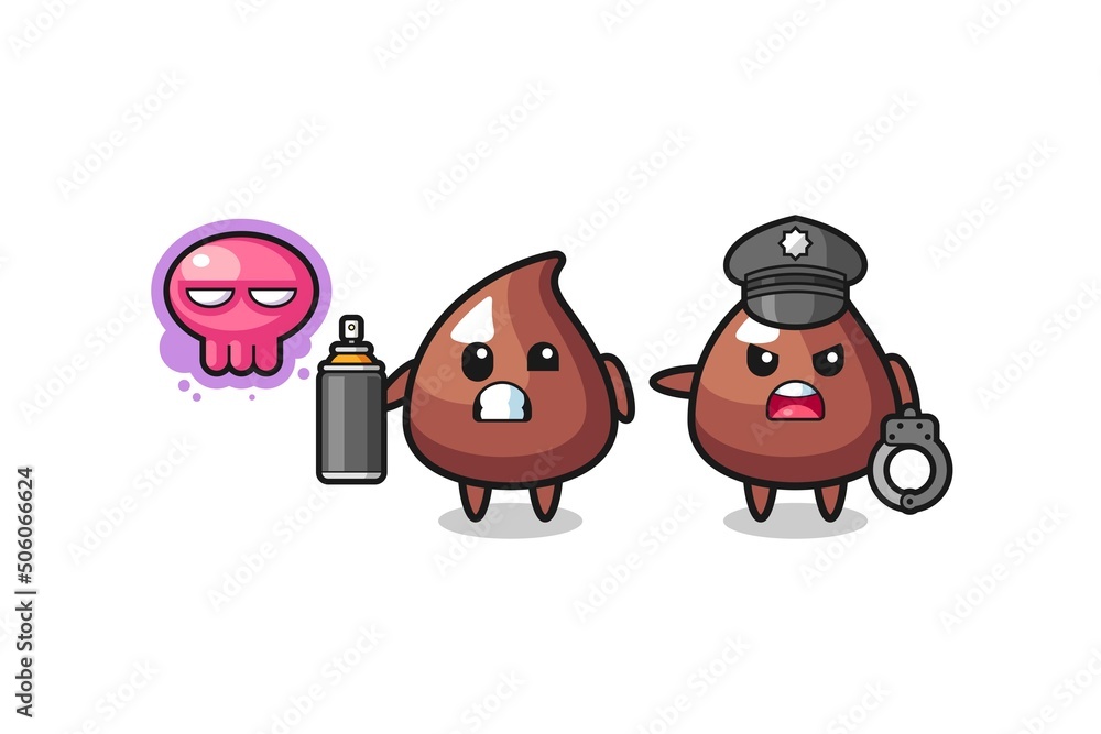 choco chip cartoon doing vandalism and caught by the police choco chip cartoon doing vandalism and caught by the police