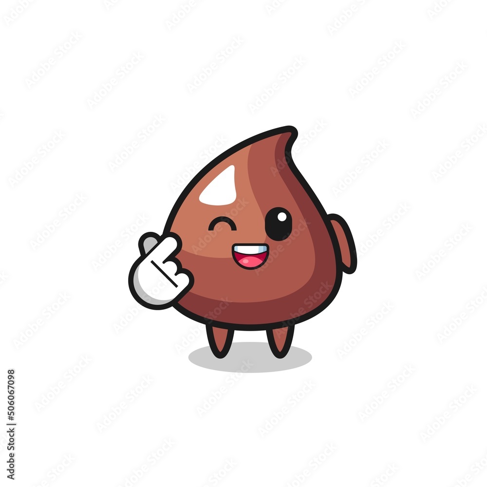 choco chip character doing Korean finger heart choco chip character doing Korean finger heart