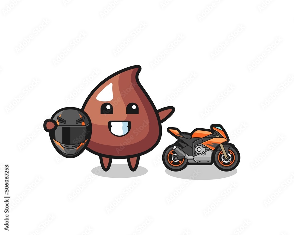 cute choco chip cartoon as a motorcycle racer cute choco chip cartoon as a motorcycle racer