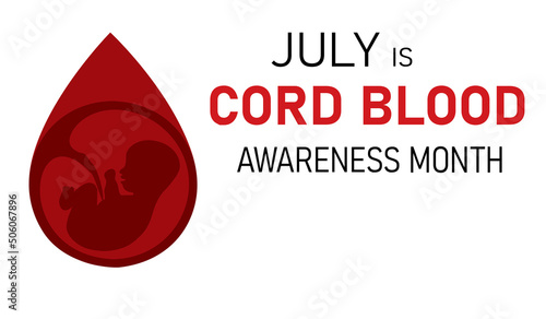 Cord blood awareness month. Horizontal banner. Vector illustration