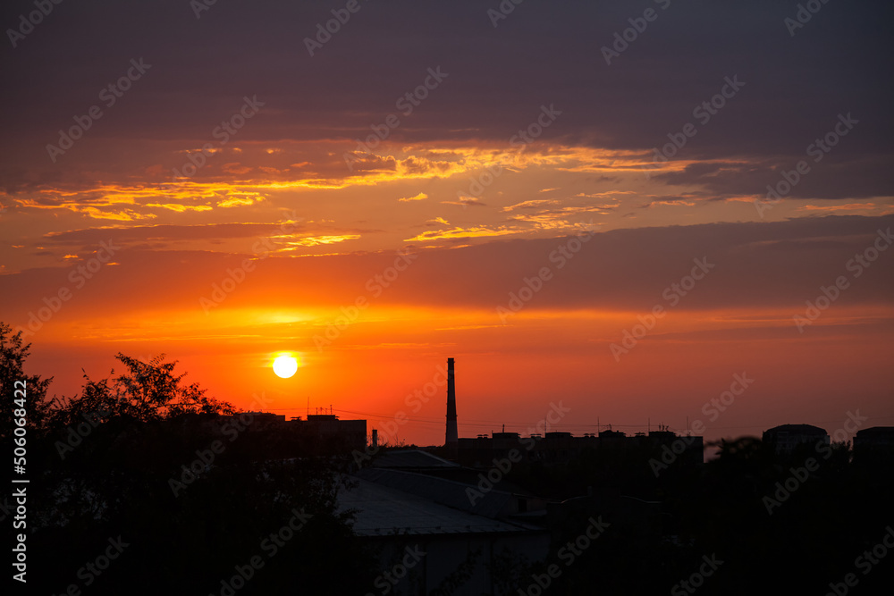 beautiful evening during an unforgettable sunset