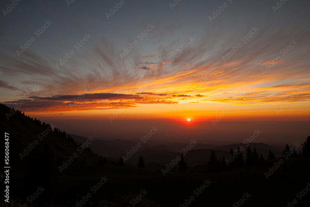 beautiful evening during an unforgettable sunset