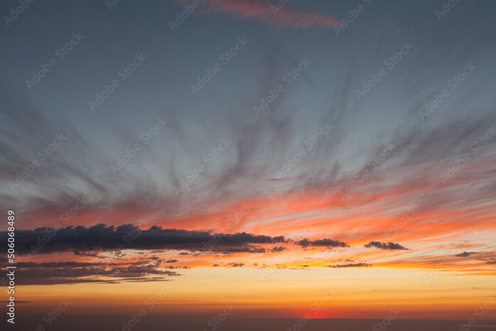 beautiful evening during an unforgettable sunset