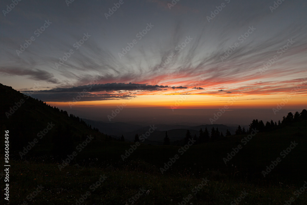 beautiful evening during an unforgettable sunset