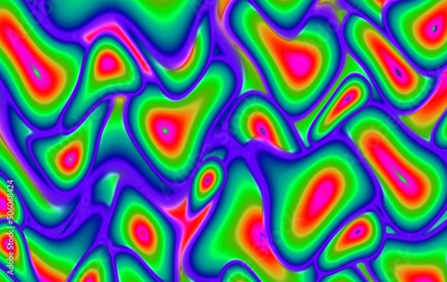 Stunning Colorful Seamless 3D Chaotic Twisted Pattern for Abstract Background