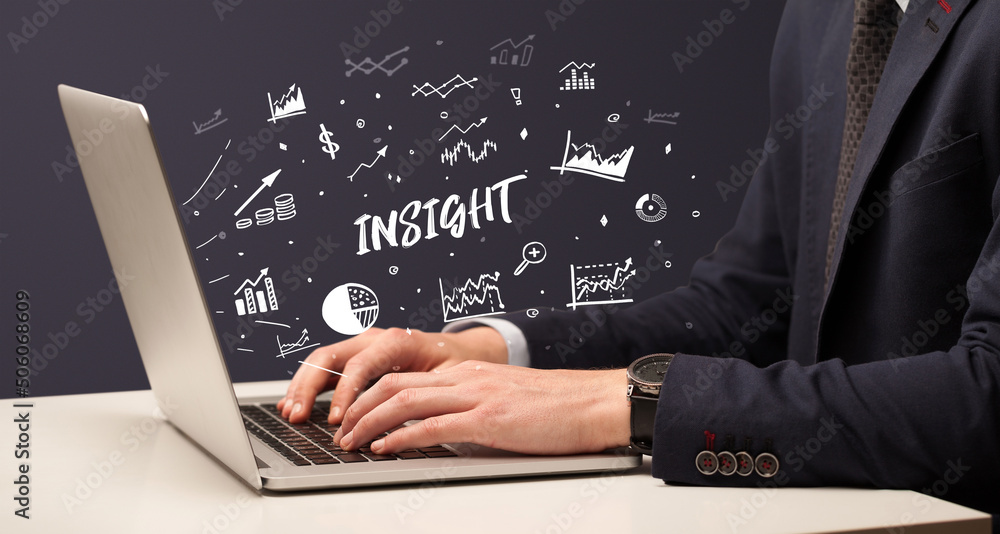 Businessman working on laptop, business concept Businessman working on laptop, business concept