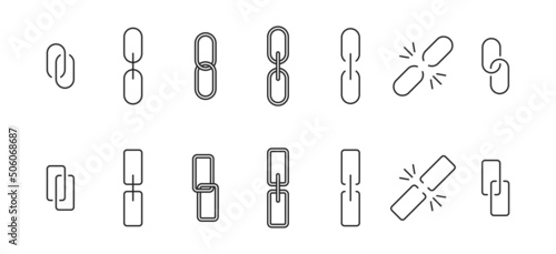 Link line icon set. Share button symbols. Vector EPS 10