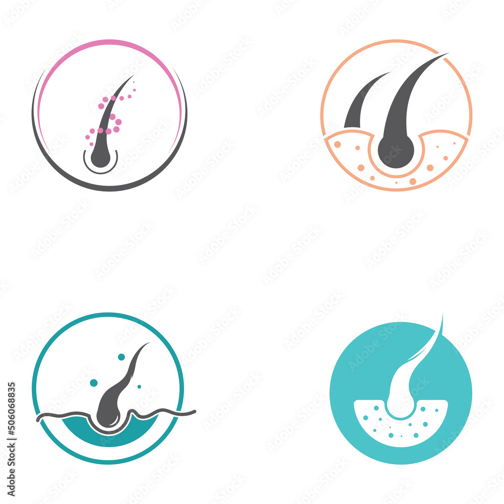 Hair care logo and hair health logo.With illustration template vector design concept Hair care logo and hair health logo.With illustration template vector design concept