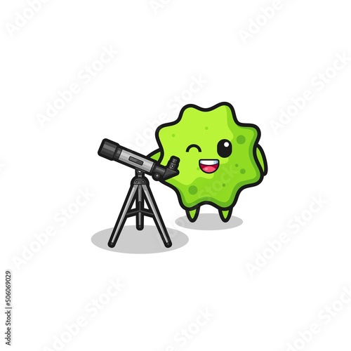 splat astronomer mascot with a modern telescope