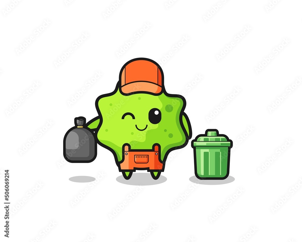 the mascot of cute splat as garbage collector the mascot of cute splat as garbage collector