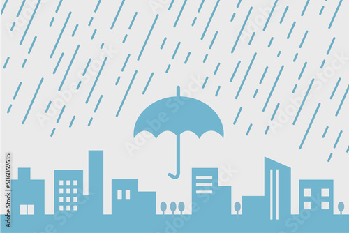 雨の街イラスト
