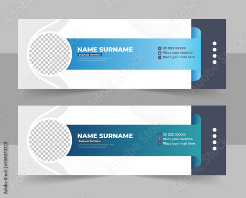 Modern creative email signature design template for business, corporate email signature design, email signature template vector.