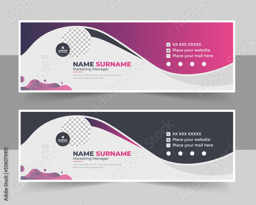 Modern creative email signature design template for business, Corporate Email Signature Layout, email signature template vector.