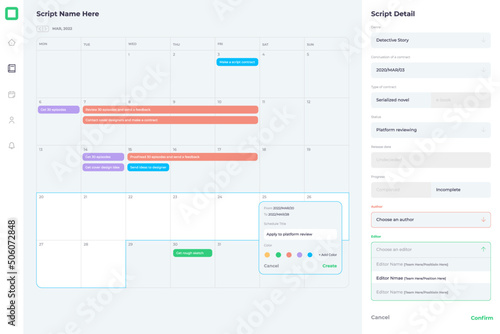Manage people artwork UI design Template

