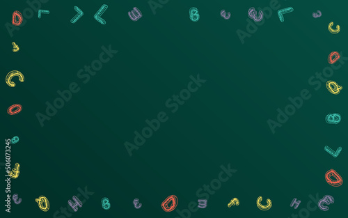 Text Chalkboard Vector Green Background. Abc
