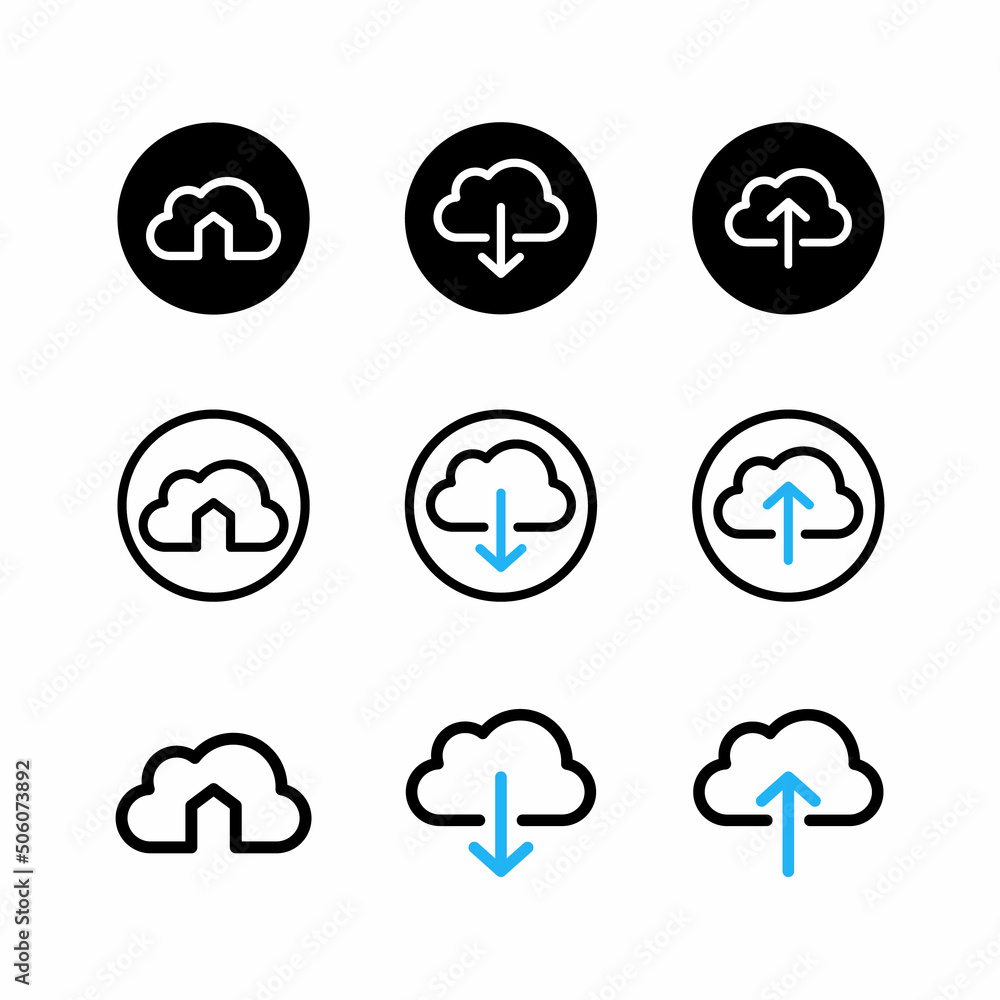 Cloud Computing, Computer cloud, house cloud and Cloud upload and download icon design Cloud Computing, Computer cloud, house cloud and Cloud upload and download icon design