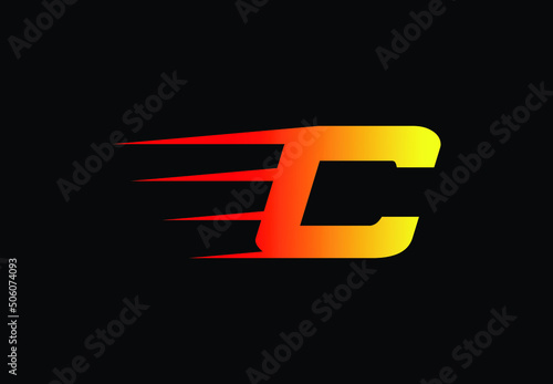 Free Download Abstract letter C logo design template. Universal fast speed fire- flame color logo - GFXLoad