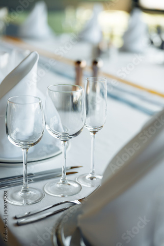 table setting in restaurant