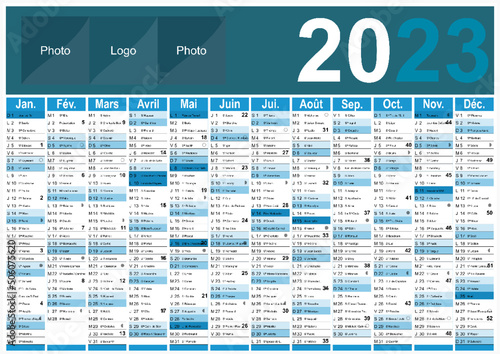 Calendrier 2023 Format A3 - pour entreprise avec logo sur 12 mois - multicaque - modifiable