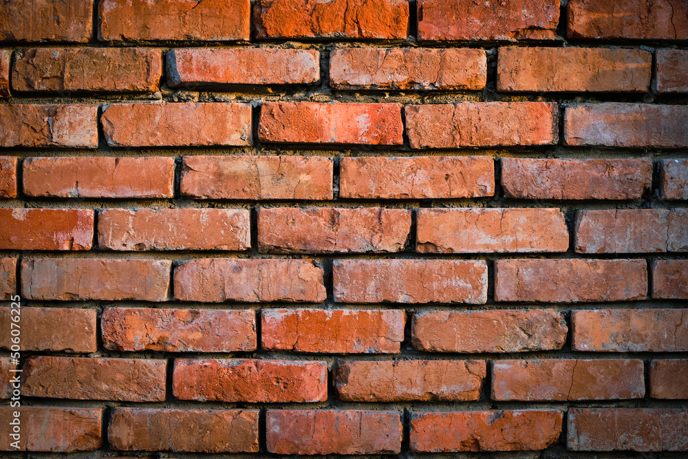 Background is wall old red burnt brick. Background is wall old red burnt brick.