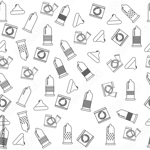 Seamless condom pattern, line style packaging